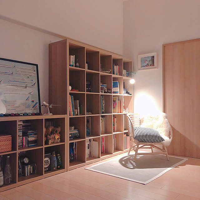 2020.10.13,ラタンチェア,本棚,カラックス,ナチュラル,IKEA,シェルフ,ポスターフレーム,Lounge makimikanの部屋