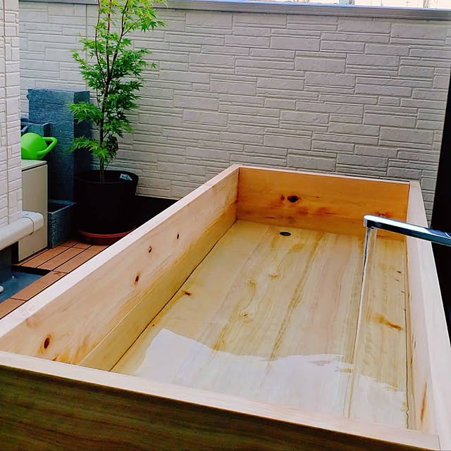 Bathroom,檜,バルコニー,露天風呂,DIY S.marukoの部屋
