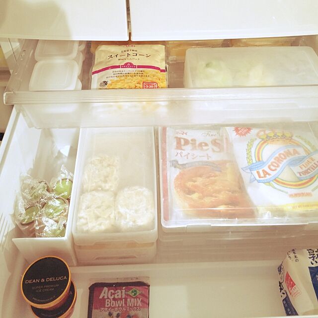 Kitchen,ダイソー,冷凍庫の中,キッチン収納,食材ストック,100円SHOP shirokumaの部屋