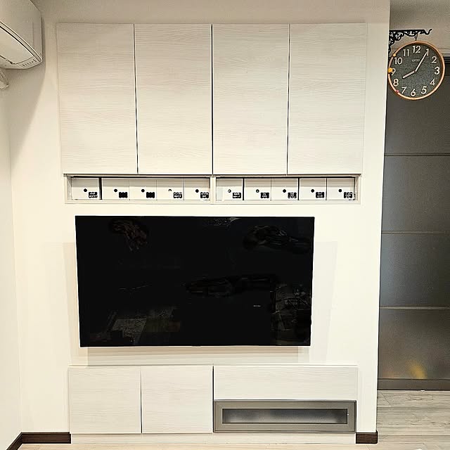 Lounge,テレビ周りの収納,無印良品　ファイルボックス,LIXIL,ラシッサS　クリエアイボリー RAMIEの部屋