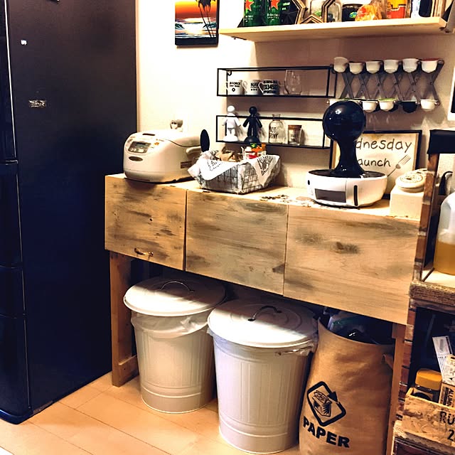 Kitchen,男前インテリア,ゴミ箱,IKEA,DIY,キッチン unoの部屋