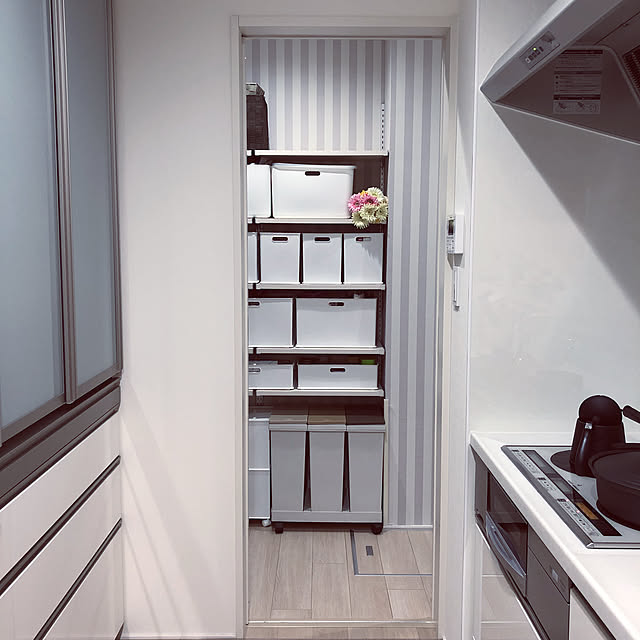 パントリー収納,シンプル,ヘーベルハウス,こどもと暮らす。,ニトリ,Kitchen chomonanの部屋