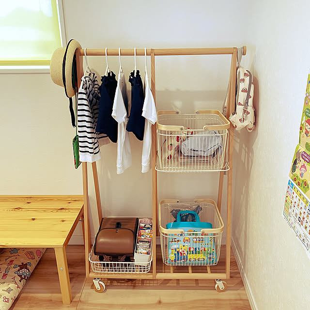 My Shelf,キャリーワゴン,子供と暮らす,子供部屋&キッズスペース,子供のいる暮らし,ナチュラル,北欧ナチュラル,北欧好き,幼稚園グッズ 収納 kobananaの部屋