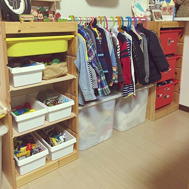 My Shelf,トロファスト,突っ張り棒,子ども服,IKEA,100均,トミカ,セリア aiko1986の部屋