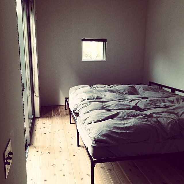 Bedroom,平屋,寝室,ベッド JUNKandRETROの部屋