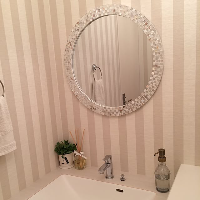 Bathroom,ストライプ,グローエ,アンソロポロジー,フランフラン,ホテルライク moanaの部屋