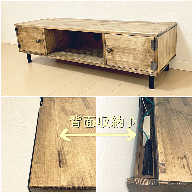 配線隠し,背面収納,テレビボード,テレビ台,DIY,My Shelf marponの部屋