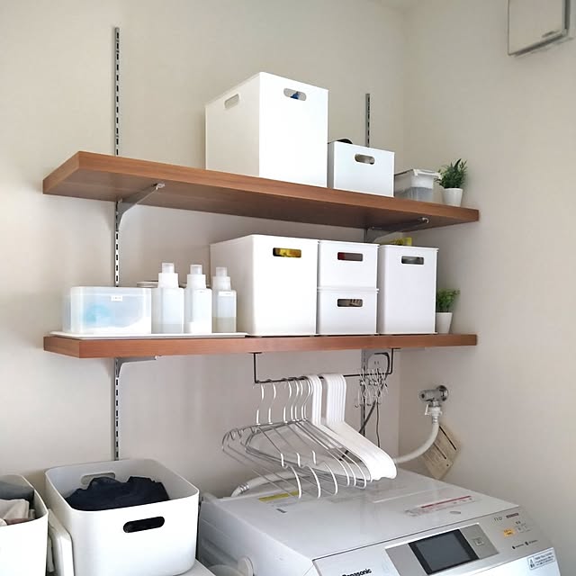 Bathroom,洗濯機上収納,無印良品,ニトリ,吊り下げ収納,詰め替え,詰め替えボトル,ストック収納,セリア,アイアンバー,100均,100均アイテム,ハンガー収納 yukoの部屋