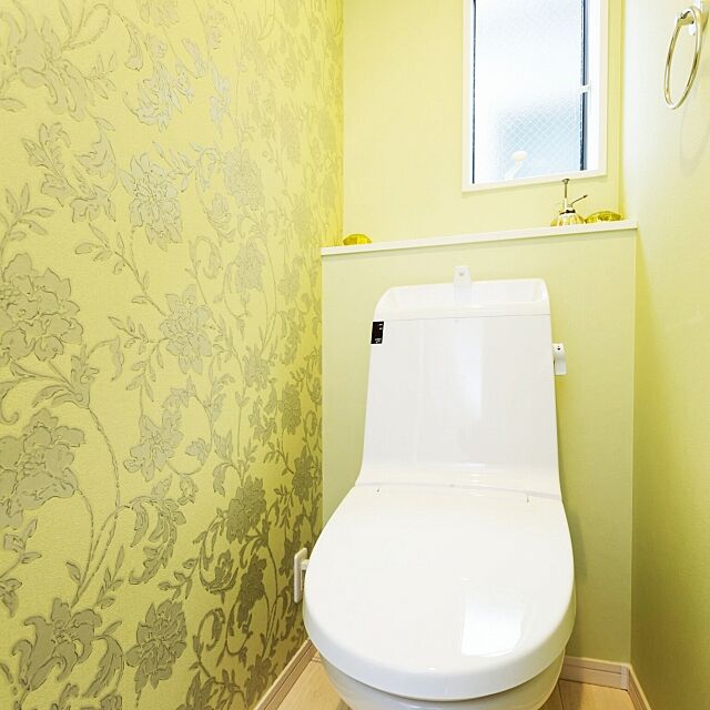 Bathroom,サンゲツ,リクシル,サンゲツ壁紙,花柄壁紙,ゴールド,グリーンインテリア,サンゲツクロス miyukiの部屋