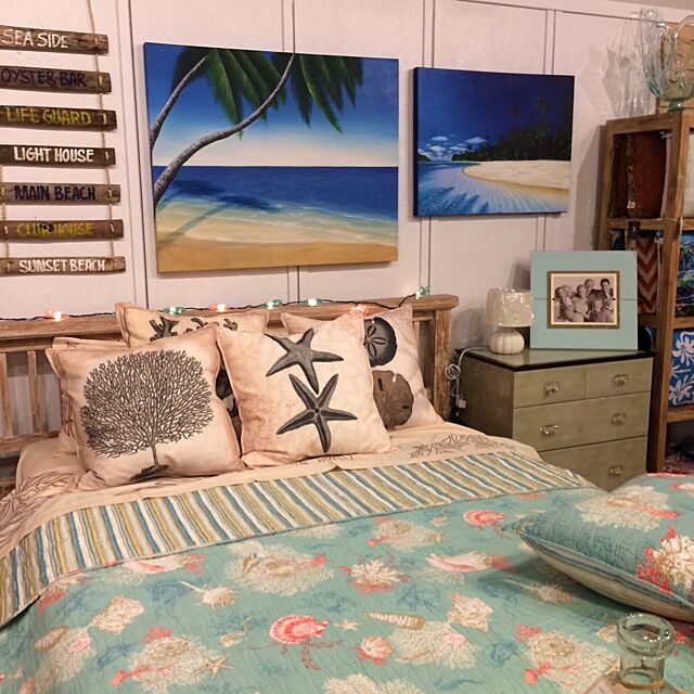 Bedroom,アロハ部,ハワイアン,ハワイより。,ウチじゃない♪,絵画好き,貝殻好き belleの部屋