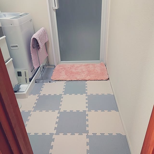 Bathroom,リメイク,洗面所,洗面所の床,ジョイントマット,しまむら,しまむらのジョイントマット,タイムライン見逃しがち…ごめんなさい,DIY Green-appleの部屋