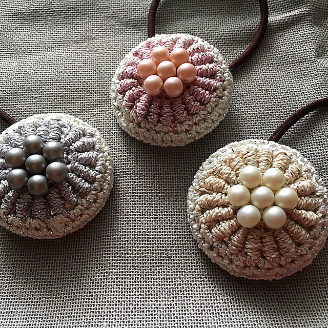 コイル編み,ビーズ,編み物クラブ☆,編み物,レース糸,Daiso,沖縄,ダイソー sayuの部屋