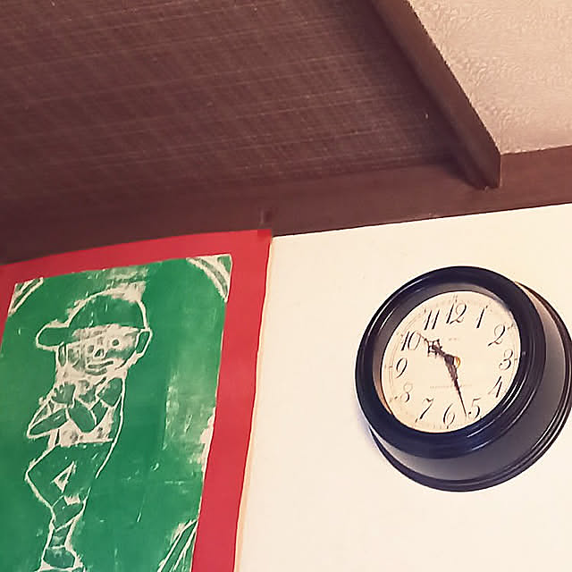 On Walls,10分でできる,DIY,昭和レトロ,セリア,100均,時計キット,時計修理,子どもの絵 okube-の部屋