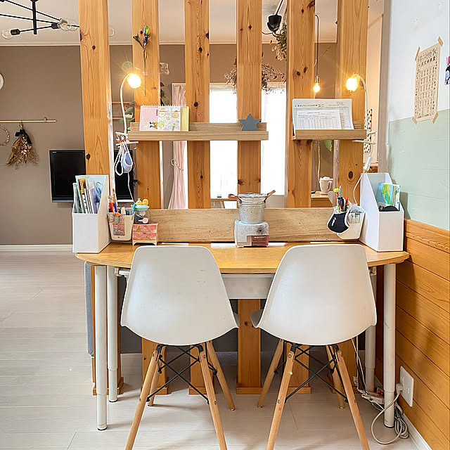 学習机,スタディースペース,リビング学習,IKEA,DIY,My Desk Yukanenkoの部屋