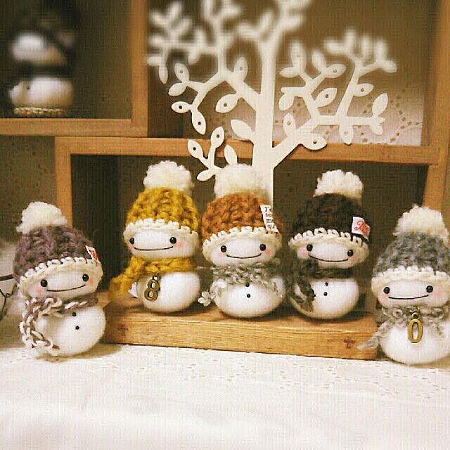 My Shelf,ハンドメイド,羊毛フェルト,ナチュラル,賃貸DIY,ほっこり雪だるま koyomao1207の部屋