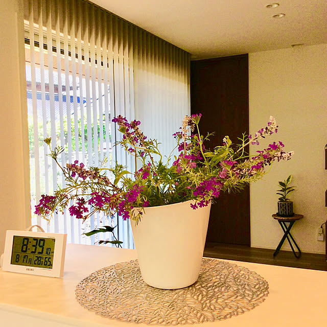 夏,花のある暮らし,植物のある暮らし,見ていただいてありがとうございます♡,庭の花を飾る,平屋,癒し,バーチカルブラインド,デジタル温湿度計,My Desk houenの部屋