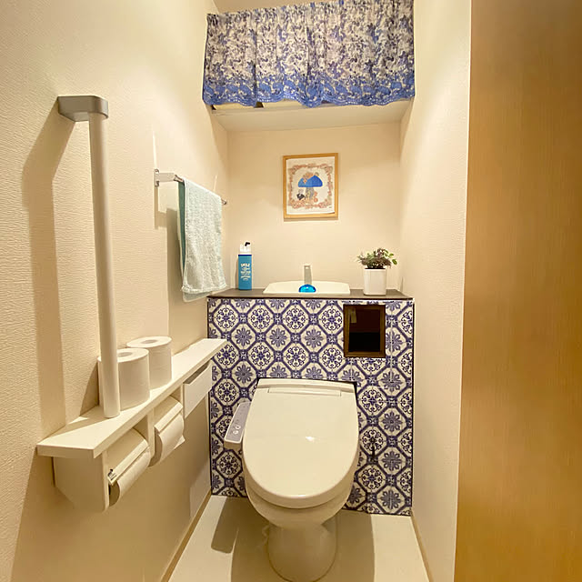 タイル風,タンクレス風,汚物入れ,サニタリーボックス,リメイクシート,100均,DIY,Bathroom,トイレのインテリア sopiの部屋