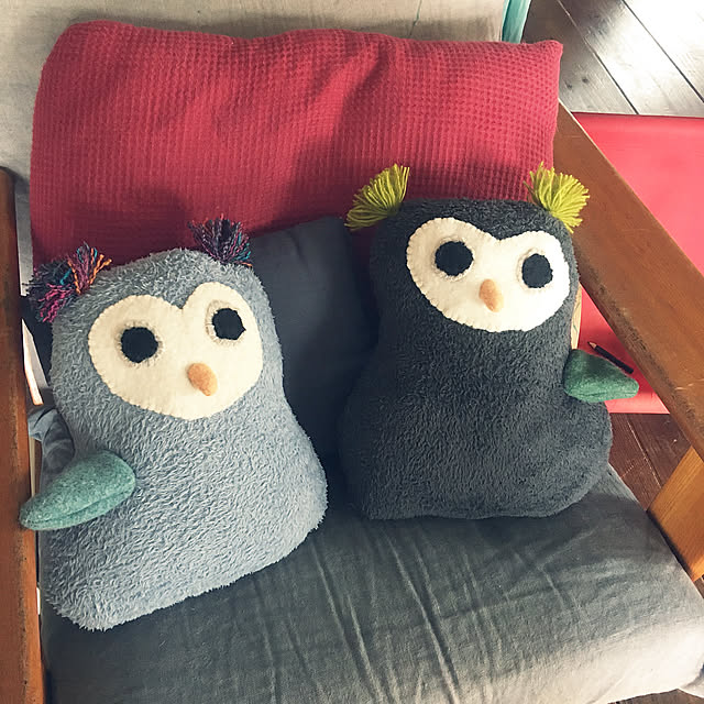クッション,宮古島,ウール100%,にしばるやー,ぬいぐるみ,ハンドメイド,DIY,ミミズク,古着リメイク,Lounge nishibaruyaの部屋