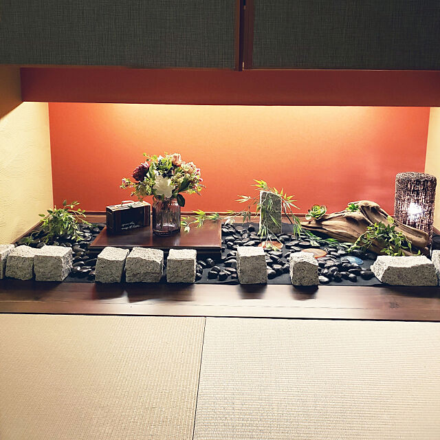 Overview,ニトリ,フェイクグリーン,ニトリ2019フェイクグリーンモニター,リノベーション,和室ダイニング,日本家屋,和風な空間が好き,庭園風床の間,間接照明 zenoの部屋