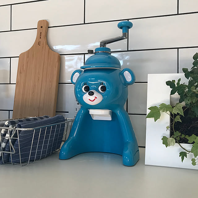 Kitchen,きょろちゃん,かき氷機,カッティングボード,サブウェイタイル,観葉植物,IKEA,サンワカンパニー miyukiの部屋