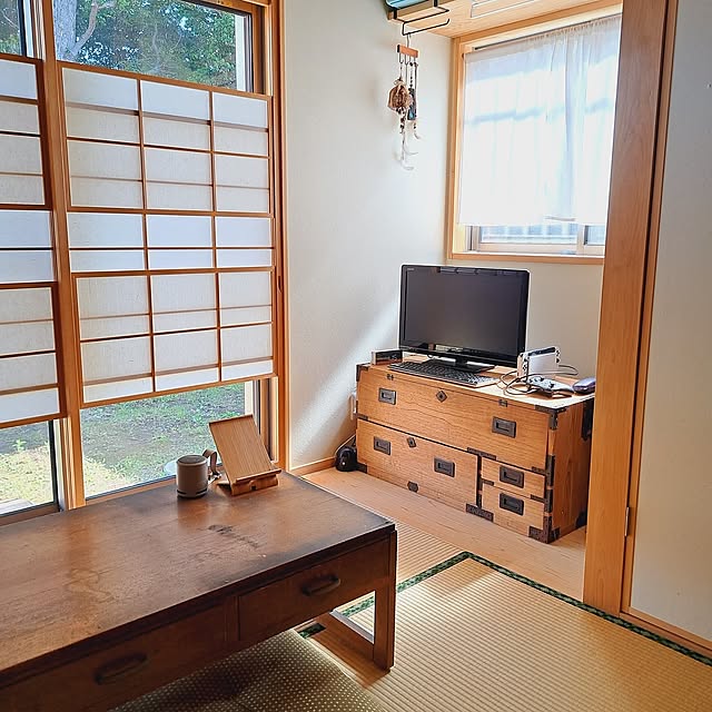Bedroom,テレビ周りの収納,和箪笥,リメイク,DIY,和室のインテリア,テレビ台,古箪笥,蚤の市,骨董,古道具,古民具、時代家具,和モダンインテリア,古道具のある暮らし,心地よい暮らし,楽しい生活,居心地の良い家,たたみの部屋,文机,ハンドメイド,おうち時間,収納,イベント参加,スルーOK,旦那がSwitch出しっぱ kazuraの部屋