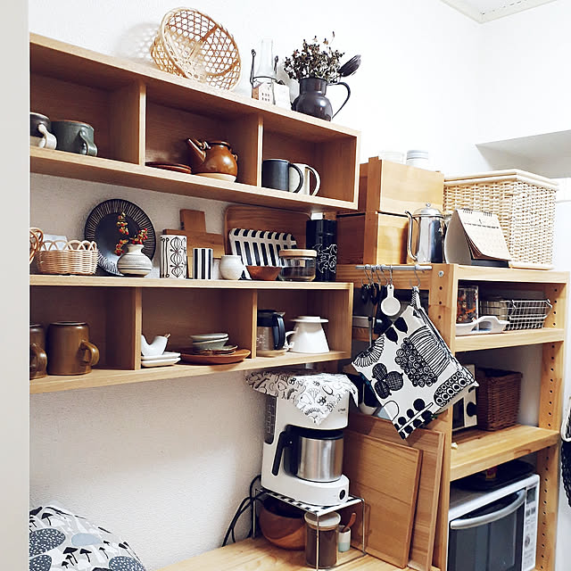 壁面収納,賃貸でも楽しく♪,古い賃貸,賃貸,古いが好き♡,Kitchen fumiyo.01の部屋
