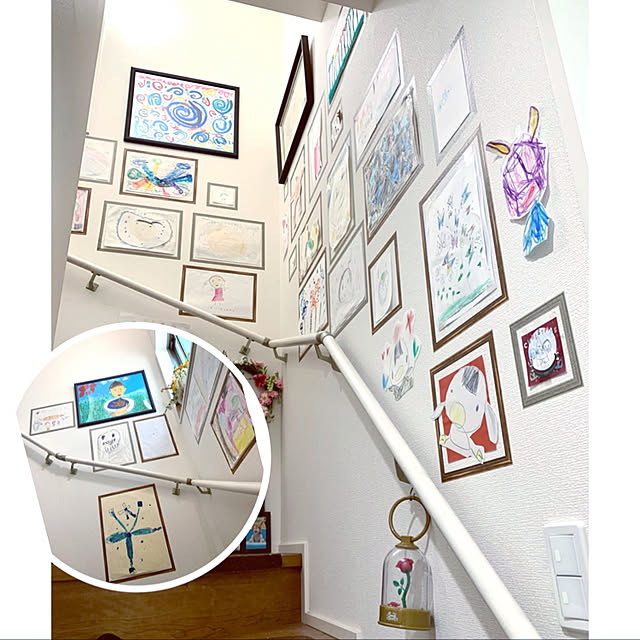 作品コーナー,子供の絵,ダイソー,額縁風マステ,マスキングテープ,On Walls Shokoの部屋