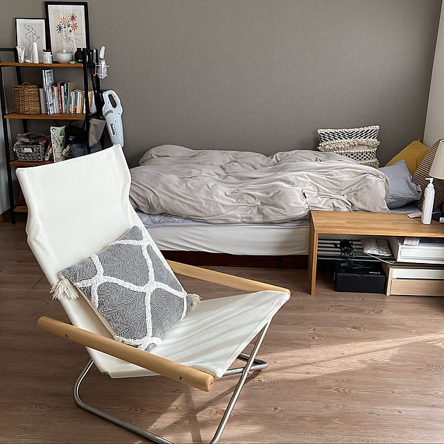 DIY,ナチュラル,一人暮らし,Bedroom,nychairX,ニーチェアX,ニーチェア mayuの部屋