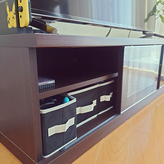 Lounge,目隠し,テレビボード,テレビ,ゲーム,コード収納,DVD,セリア,収納ボックス,シンデレラフィット muuの部屋