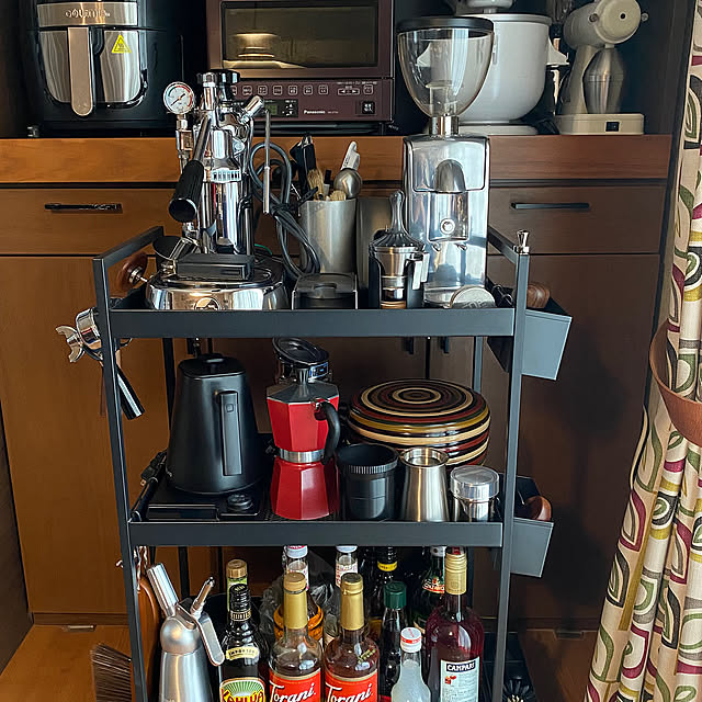 Kitchen,BIALETTIモカエキスプレス,BIALETTI(ビアレッティ)直火式,BIALETTI,ビアレツテイ,ニトリのかご,ニトリ,アスカソ,ascaso,パボーニ,la pavoni,IKEAのワゴン,IKEA,コーヒーのある暮らし,癒しのティータイム,癒しのティータイムイベント投稿用✨,コーヒー　収納,アスカソ　アイ・ミニ,ascaso i-mini norizoの部屋