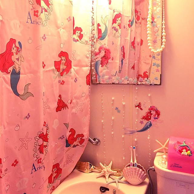 Bathroom,リトルマーメイド,ユニットバス,disney,パール,一人暮らし,ディズニールーム,ディズニープリンセス,Disney Princess,Disney love,アリエル chels2toyの部屋