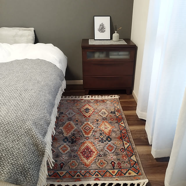 Bedroom,おうち見直しキャンペーン,イケヒコ ラグ,寝室見直し,RoomClipショッピング,ウィルトン織り .suz..の部屋
