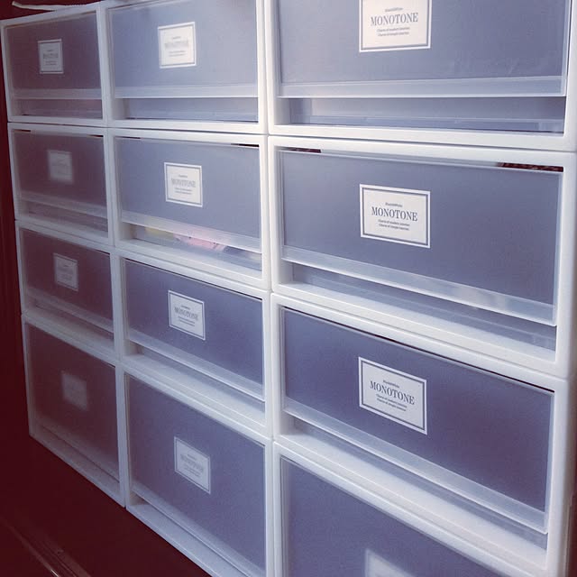 My Shelf,シンプルモダン,クローゼット,クローゼット収納,外見よければ全てよしｯ！,モノトーン,目隠し,ハンドメイド,ポリプロピレンボックス,ポリプロピレン,無印良品 Anononの部屋