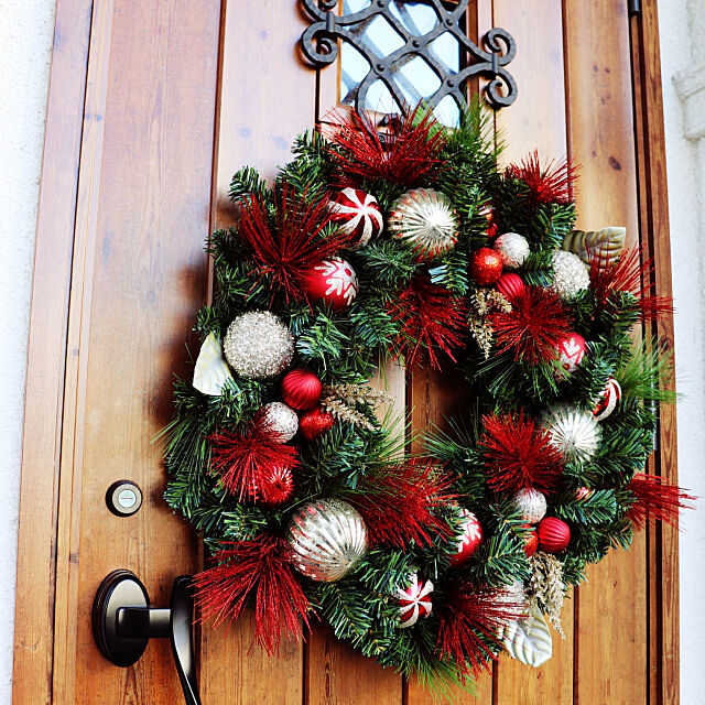 Entrance,クリスマス,赤が好き,フレンチ,クリスマス飾り,コストコのクリスマスリース,リース,クリスマスリース Minakoの部屋