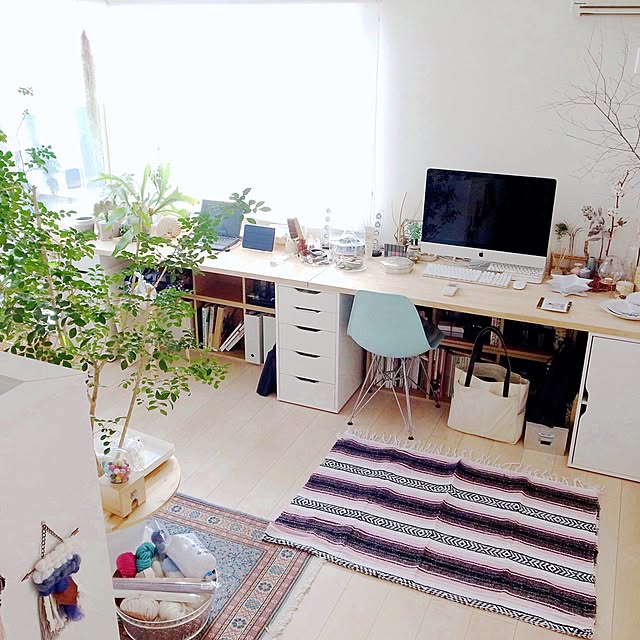 Overview,nipomo,こどもと暮らす。,シェルチェア,Macのある部屋,IKEA,イケア,イームズ,BOHO,Boho Style,無印良品,トルコ絨毯 Katsuraの部屋