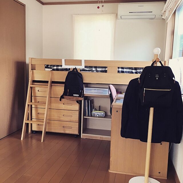ニトリの掛け布団カバー,システムベット,中学生,長女の部屋,Bedroom Miwaの部屋