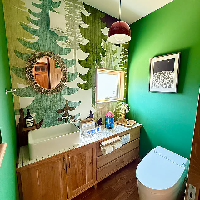 Bathroom,TOTOトイレ,TOTO,北欧の森,ミナペルホネン,ミナペルホネン ポスター,琺瑯,ランプシェード,ペンダントライト　フィネル,ペンダントライト,施主支給品,施主支給,一階のトイレ,一階トイレ,一階,ボタニカルインテリア,北欧,北欧雑貨,北欧インテリア,北欧風,北欧テイスト maric323の部屋