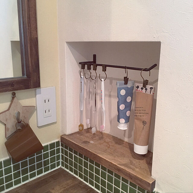 歯ブラシ収納,歯磨き粉カバー,セリア,Bathroom atsuの部屋