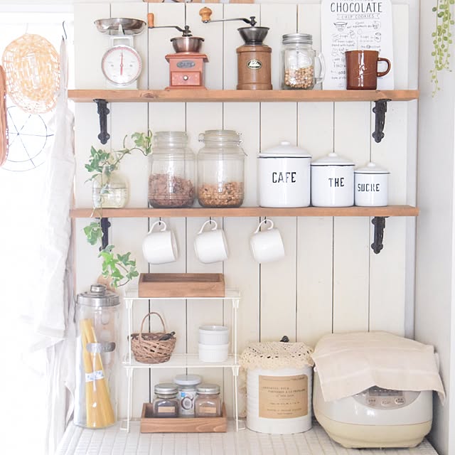 Kitchen,積み重ねラック,ブログ更新しました♡,100均,IG→gemini_natural,DIY,ダイソー,セリア,ナチュラルインテリア,収納,カフェ風 Geminiの部屋