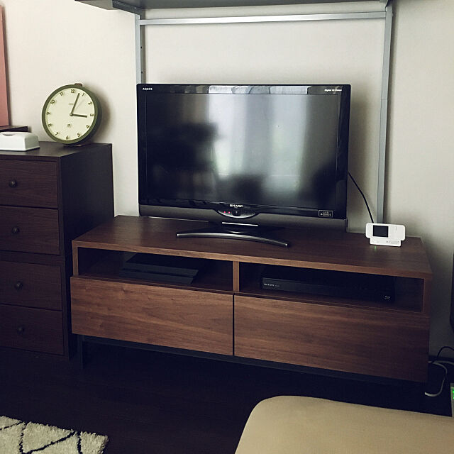 Lounge,テレビ台,一人暮らし,狭いけど諦めない！,unico oimoimoiの部屋