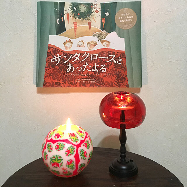 Lounge,絵本,ダイソーアンティーク調ライト,クリスマス飾り,キャンドル♡ 443yoshi-の部屋
