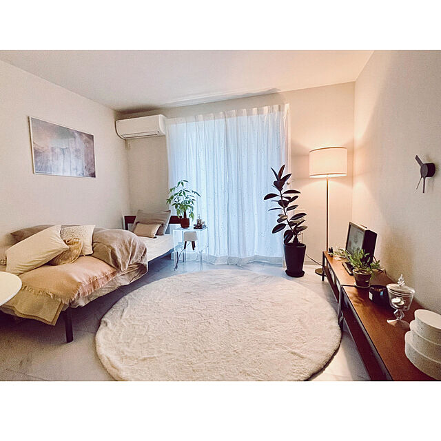 Lounge,1K,賃貸,植物,床DIY,大理石調フロアタイル,カルテル,一人暮らし,unico leeの部屋