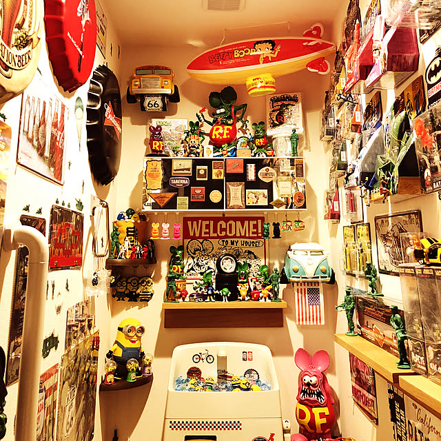 Bathroom,雑貨,アメリカ雑貨風,無印良品,100均,RATFINK,キャンドゥ,ソルジャー,サンダーバード,M&M malochiの部屋