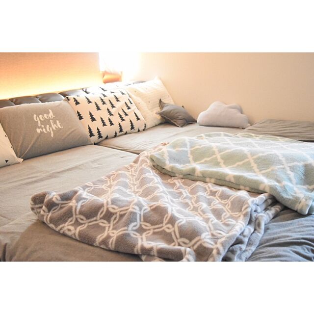Bedroom,無印良品ベッド,無印良品,fine little day,コストコの毛布,コストコのブランケット,コストコ,寝室 ___yoko.rtyの部屋