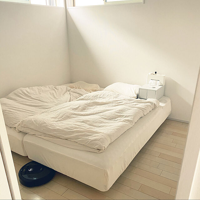 脚付きマットレス,ルンバi7+,無印良品,家電,Bedroom,小さなおうち,持たない暮らし Mikiの部屋