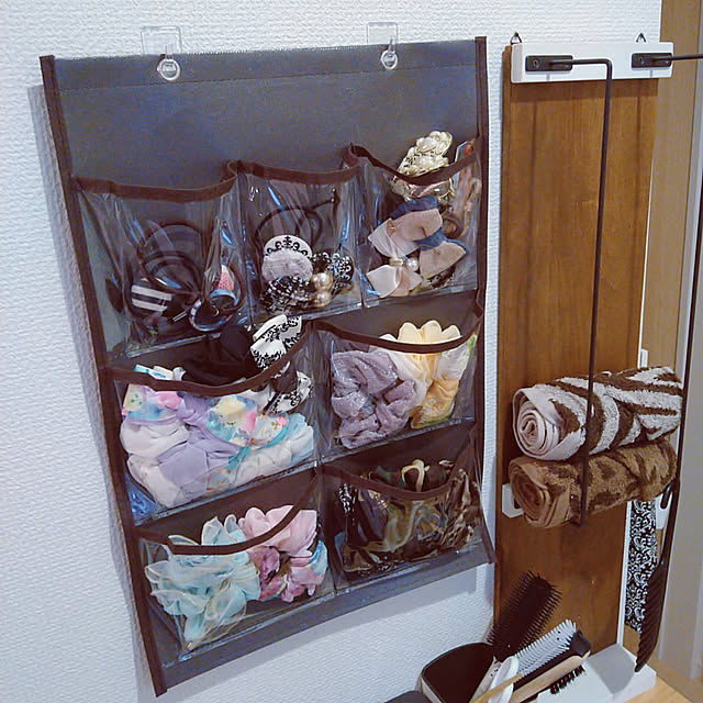 Bathroom,建て売り住宅,建て売りでもあきらめない,ウォールポケット,ダイソー,ヘアゴム収納,シュシュの収納 mami3725の部屋