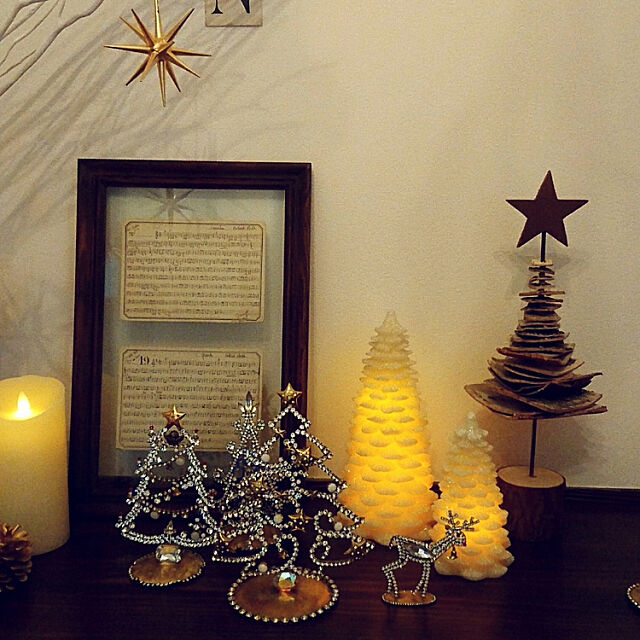 Entrance,クリスマス,チェコガラスのクリスマスツリー,LEDキャンドル,ベツレヘムの星,玄関 norikの部屋