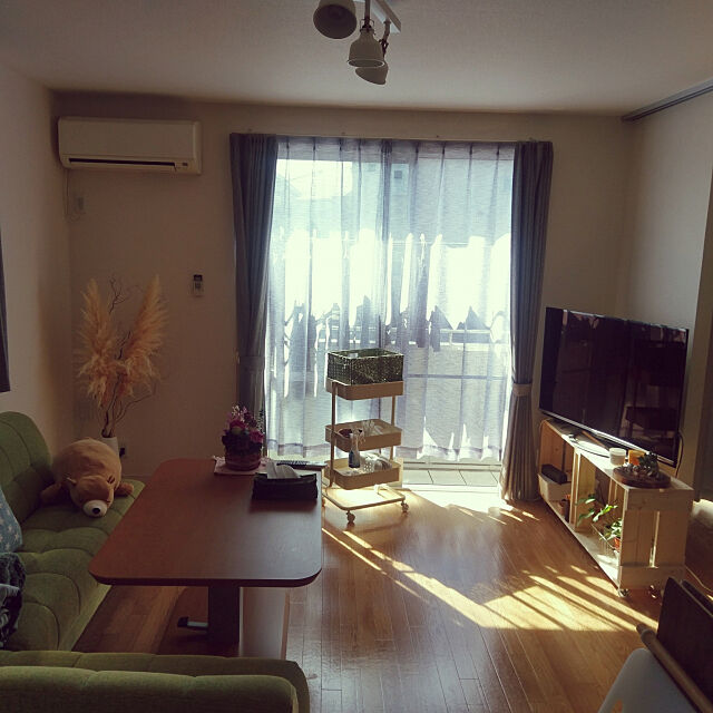 Lounge,対面式キッチン,ダイニングソファ,日当たりの良い部屋,パンパスグラス,ダイニング Chisatoの部屋