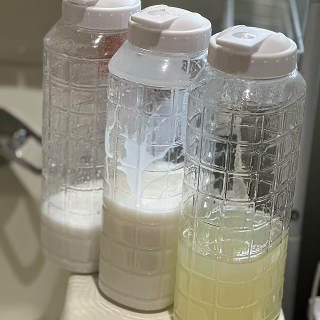 Bathroom,片手で開け閉めができる保存容器,洗剤詰め替え,洗剤詰め替えボトル,麦茶ポット,セリア,100均 noryuminの部屋