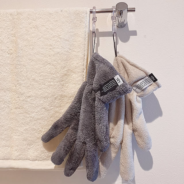 Bathroom,ロングヘアー,節電,ループ付き,タオル,ドライヤー,ドライグローブ,ラコレハウス,モノトーンインテリア,モノトーン,simple,シンプル,外れにくいS字フック,リピ買い mako2yaの部屋